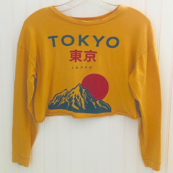 Local Lab Tops - Local Lab “Tokyo” Yellow Crop Top Sz S